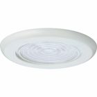 6 in Fresnel Shower Light trim with a Clear Fresnel glass lens and white plastic flange. UL & CUL listed for damp locations.