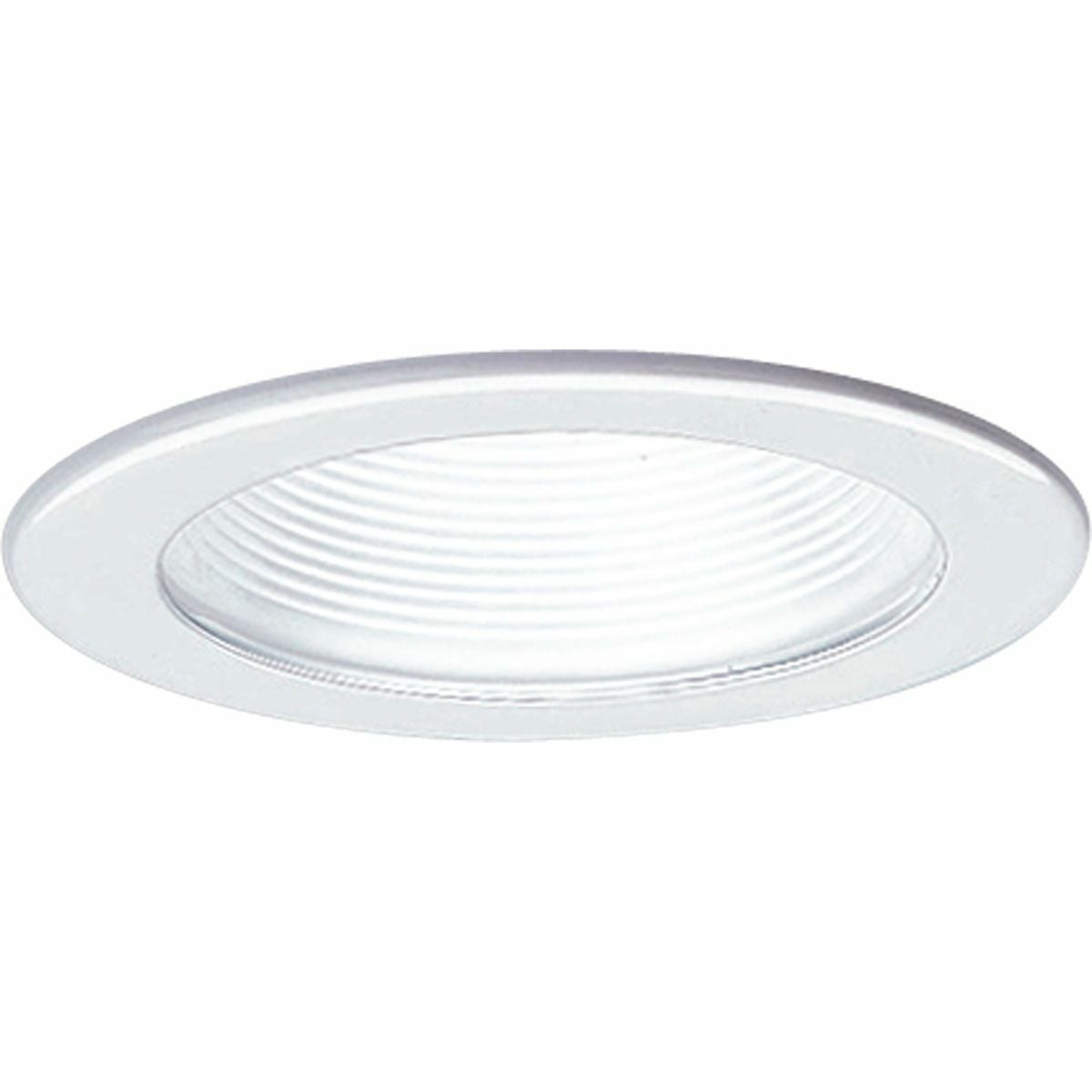 P8044-28 Step Baffle Trim, 3-1/2 in ID x 5 in OD, Incandescent Lamp, For Use With Recessed Lighting, IC and Non-IC Housing, Steel