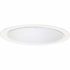 White recessed trim for use with insulated ceilings. 7-3/4 in outside diameter.