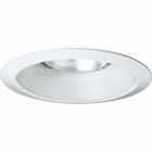 Long neck 6 in Baffle trim in a White finish. Baffle is one-piece construction with integral matching bright white power painted metal flange. UL & CUL listed for damp locations. 7-3/4 in outside diameter.
