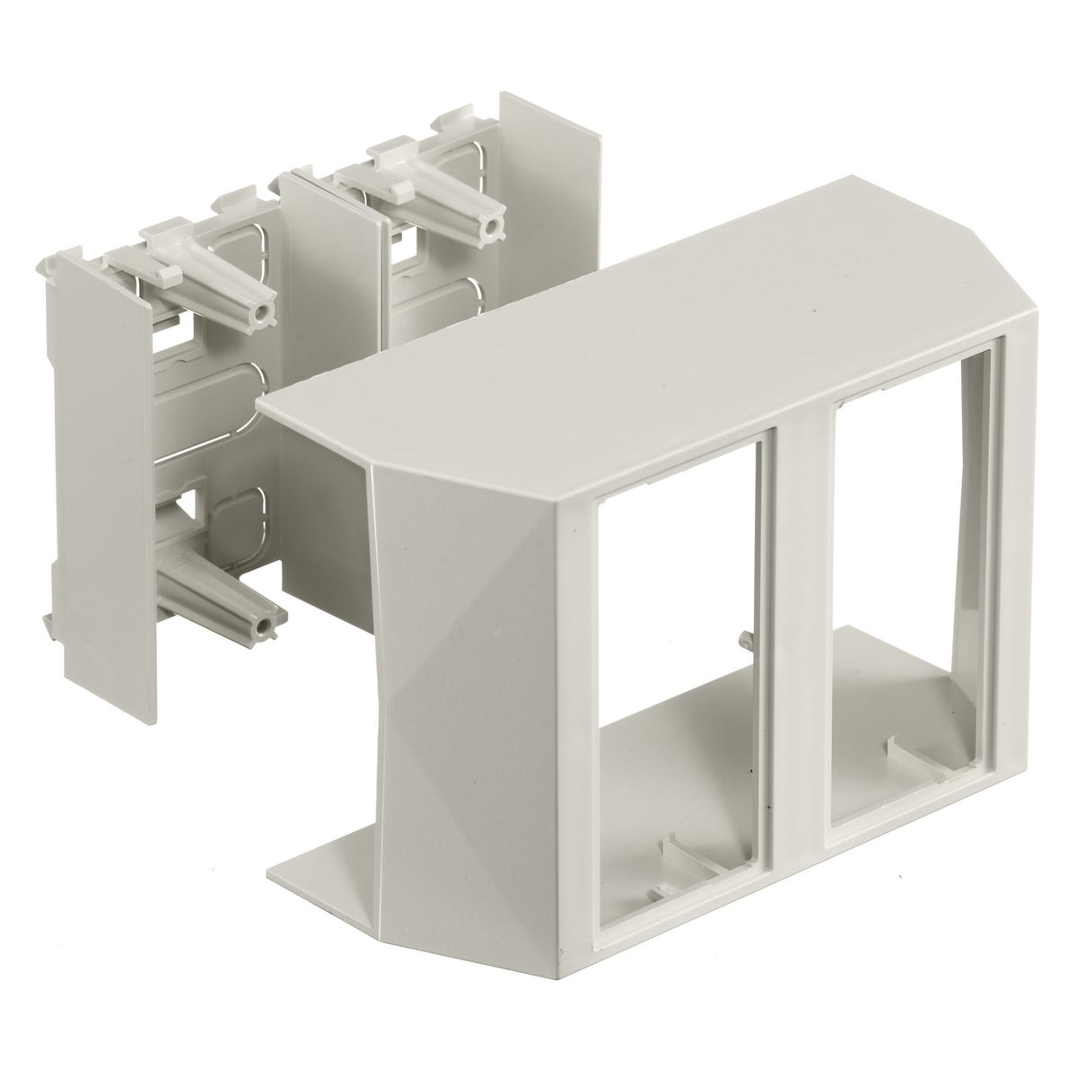 PB3FCIB2G 2-Gang Extruded Full Capacity Non-Metallic Standard Raised Box, 7.2 in L x 4.8 in W x 3.17 in H, Off-White
