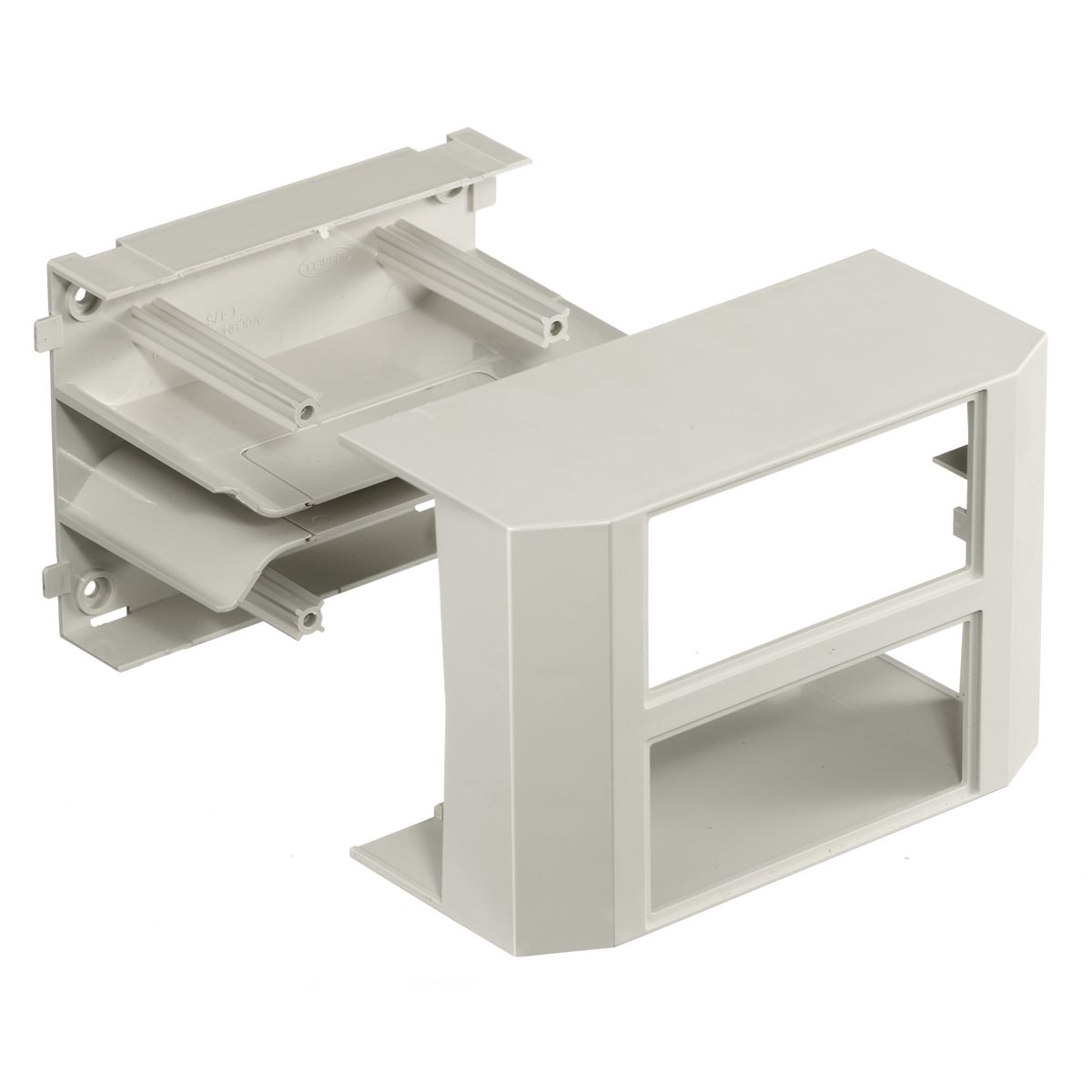 PB3IND2G 2-Gang Extruded In-Line Non-Metallic Standard Device Box, 4.9 in L x 3-1/4 in W x 2.44 in H, Off-White