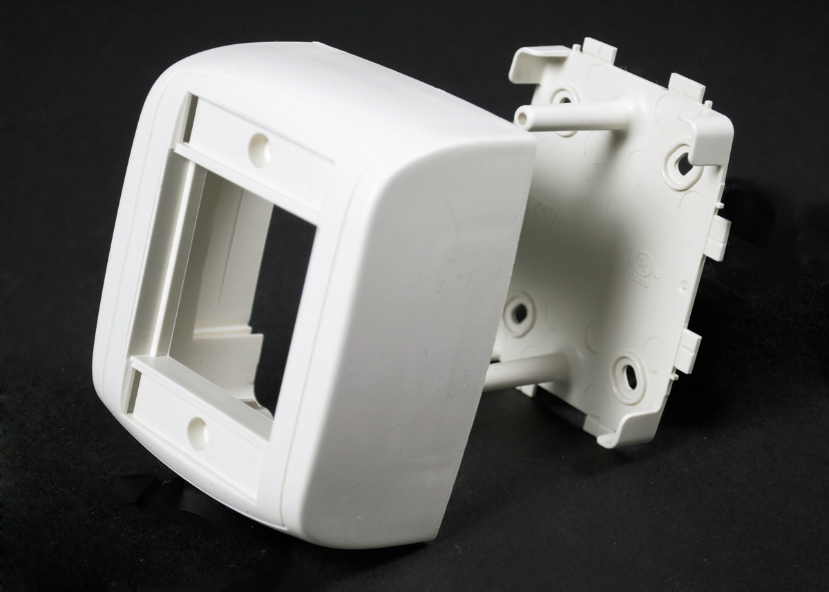 Eclipse; Collection 2 Gang Non-Metallic Bezel Box Fitting; White