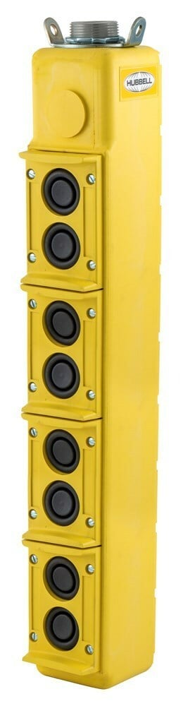 PBS82 8-Button 2-Speed Full Heavy Duty Industrial Grade Non-Metallic Pilot Duty Standard Pushbutton Station, 250 V AC, 6 A, 3R NEMA Rating