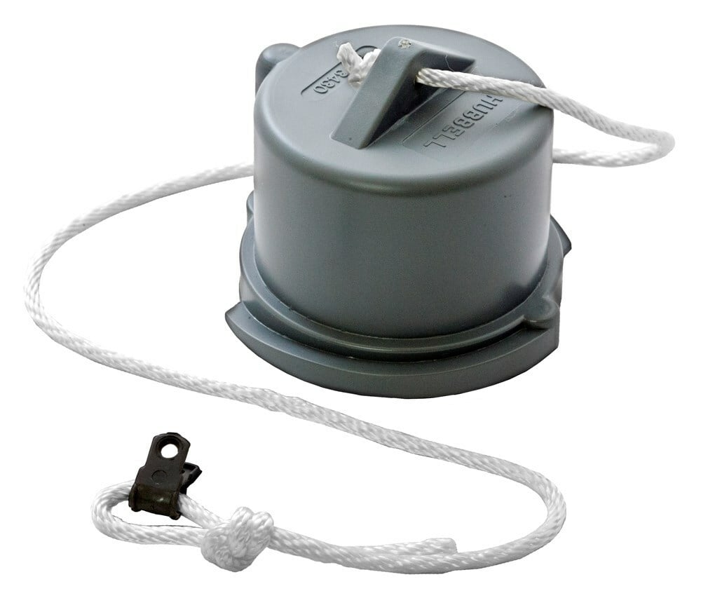 PC530 Heavy Duty Industrial Grade Male Non-Metallic Standard Watertight Cord Mount Pressure Screw Terminal Replacement Closure Cap, Composite, Gray