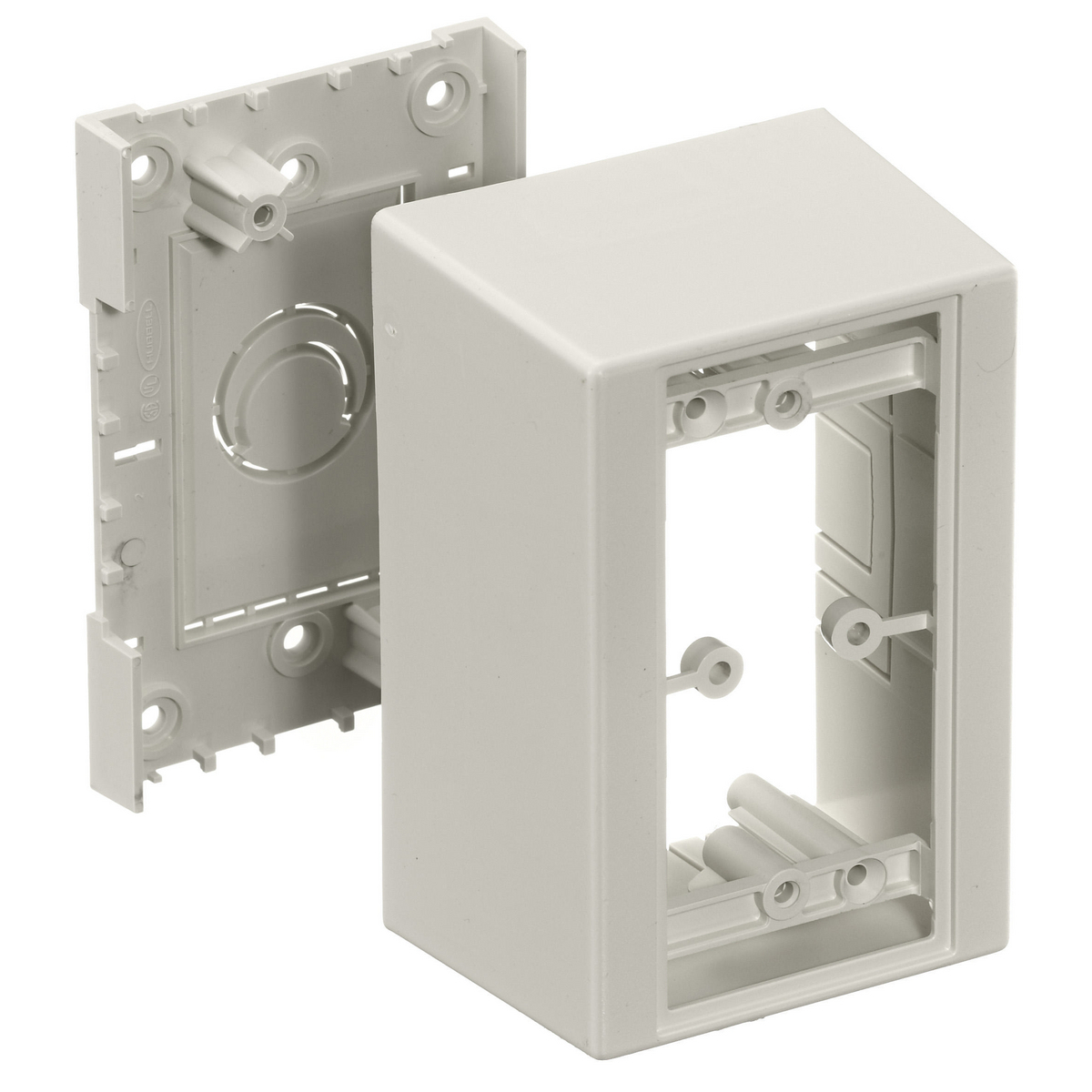 PDB12D 1-Gang Deep Extruded Non-Metallic Standard Device Box, 2.44 in L x 3-1/4 in W x 4.9 in H, Off-White