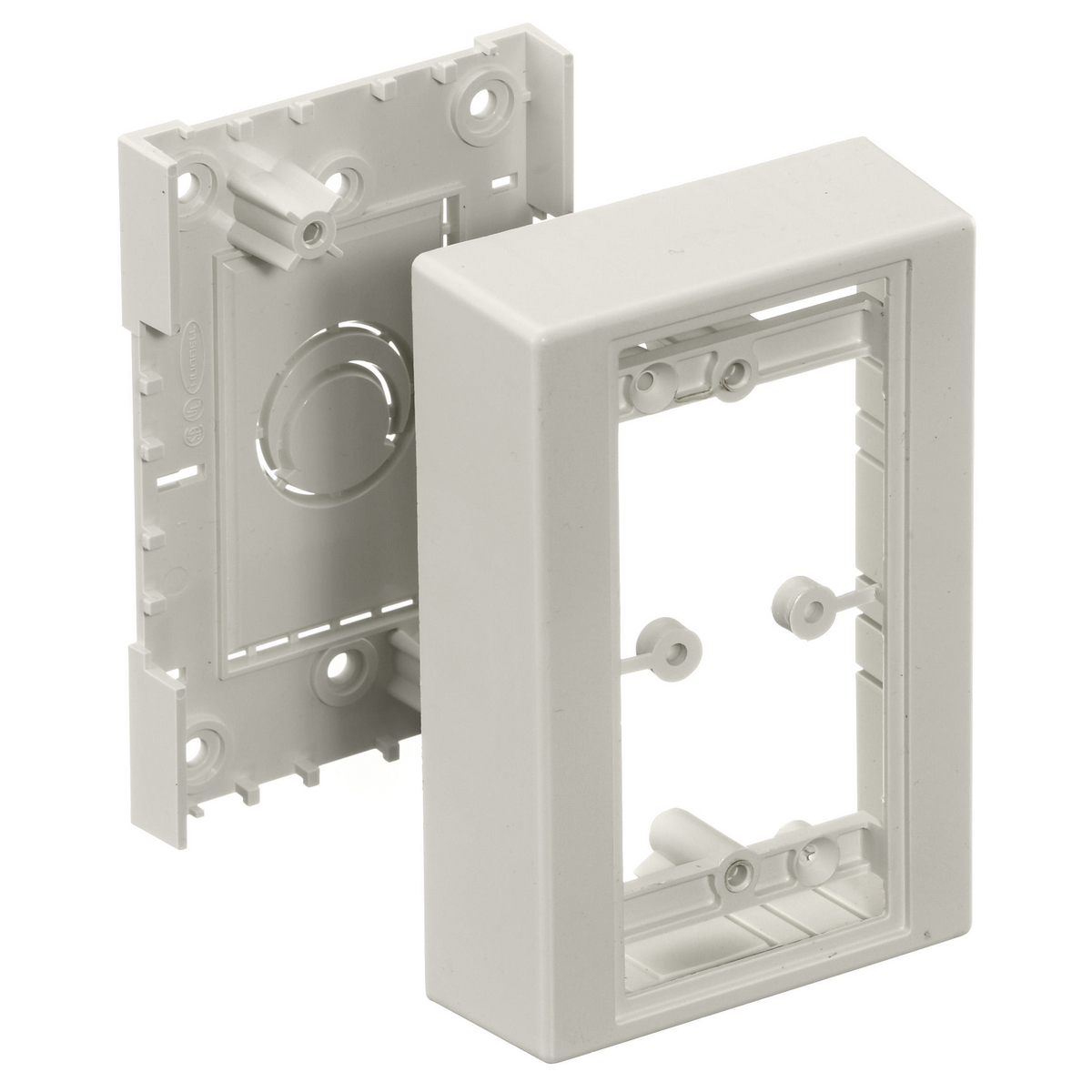 PDB12LP PolyTrak 1-Gang Extruded Low Profile Non-Metallic Standard Device Box, 1-1/4 in L x 3-1/4 in W x 4.9 in H, Off-White