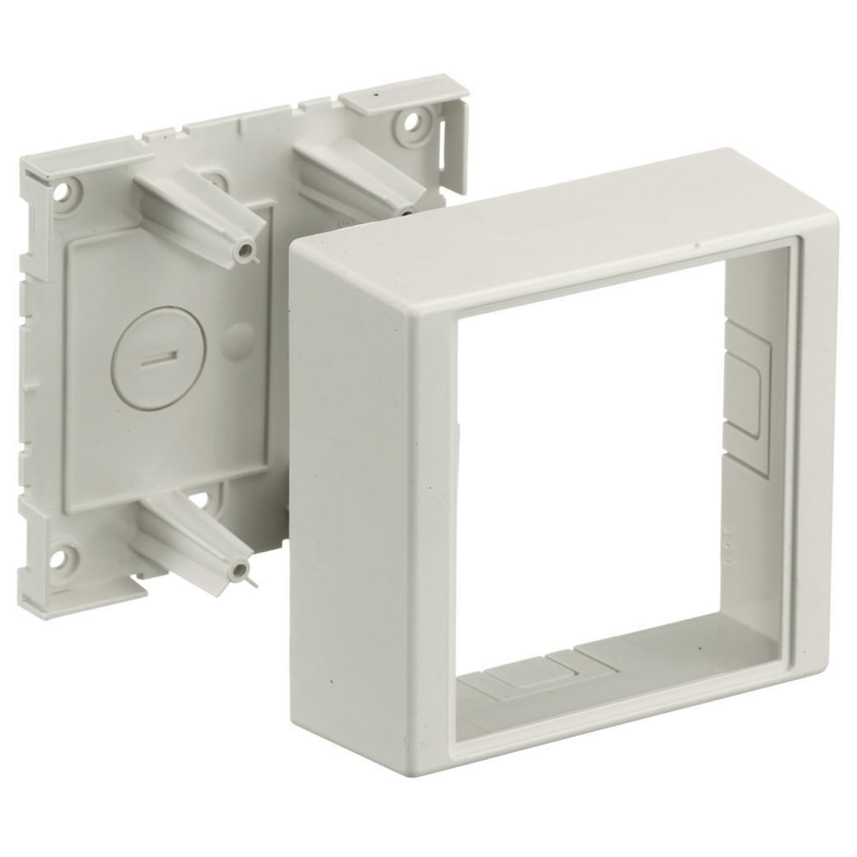 PDB12TGLV 2-Gang Deep Extruded Non-Metallic Standard Undivided Device Box, 2.44 in L x 5.06 in W x 4.9 in H, Off-White