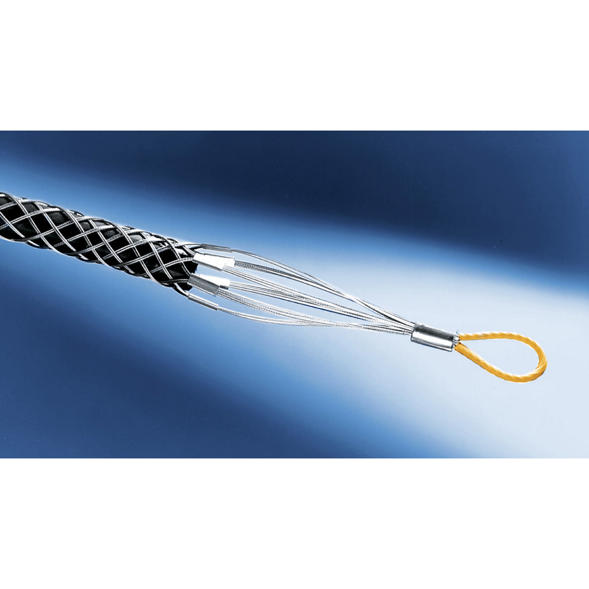 PFOLT312 Standard Non-Mounted Pulling Grip, 0.312 to 0.625 in Dia Cable, 22-1/2 in L Mesh, 0.2 in Dia Eye, 600 lb Load, Galvanized Steel