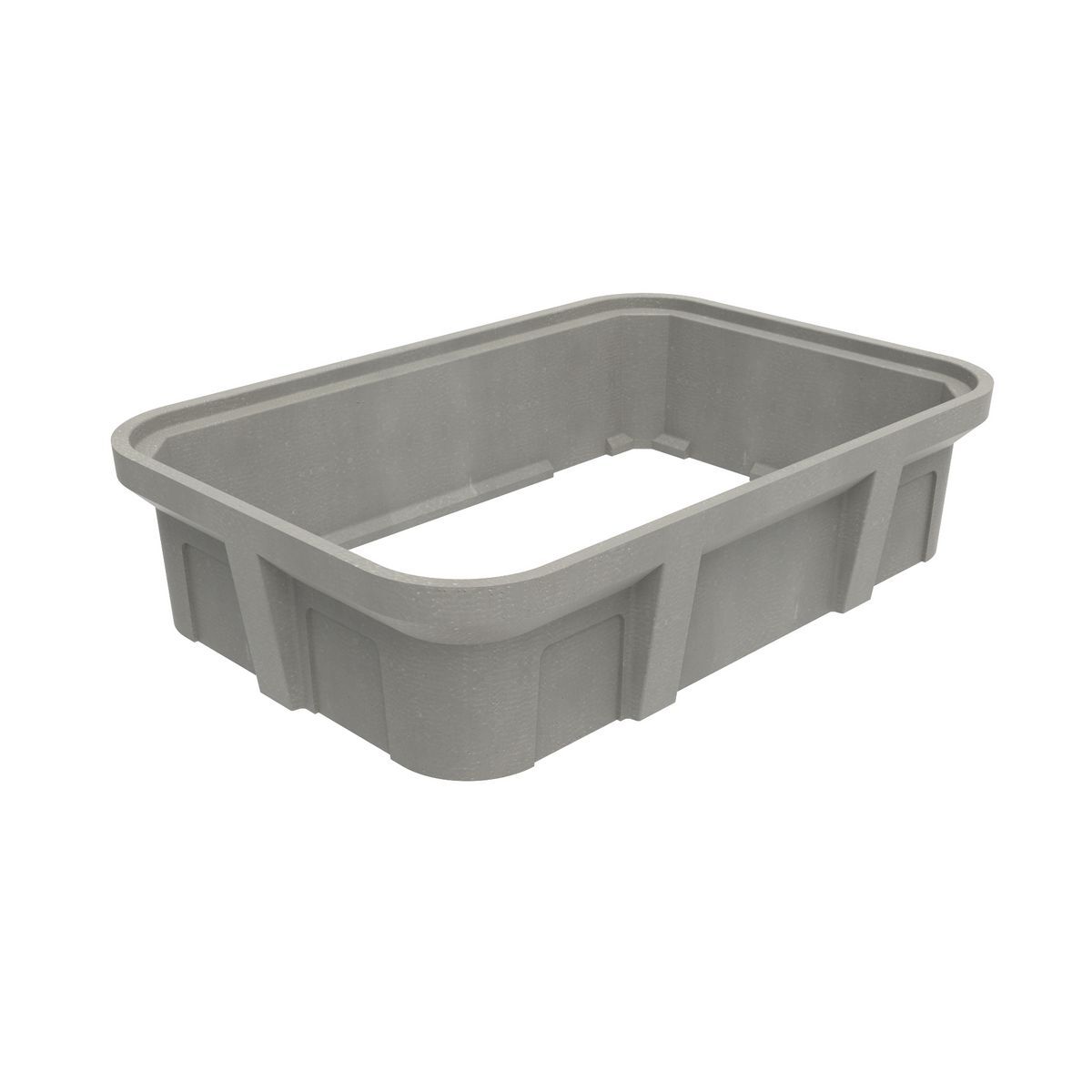 PG2436EA08 Type PG Stackable Extension With Open Bottom and Straight Walls, 22500/33750 lb Capacity, Bottom Cable Entry, Below Ground Mounting, Polymer Concrete