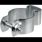 Conduit Hanger, 16 GA thickness, Steel material, Zinc Plated Finish, 4 in. pipe size, 1/4-20 x 2 in. bolt size