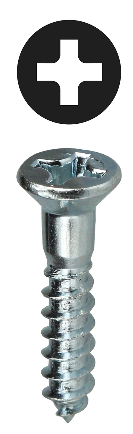 PHFW10112 Wood Screw, #10, 1-1/2 in OAL, Flat Head, Steel, Phillips Drive, Zinc Plated