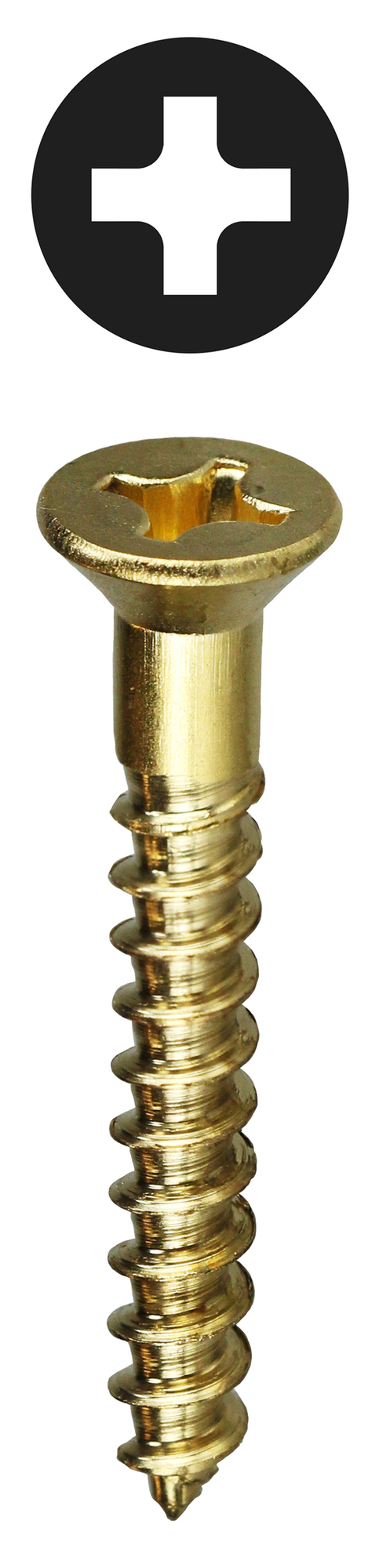 PHFWB81 Wood Screw, #8, 1 in OAL, Flat Head, Solid Brass, Phillips Drive, Zinc Plated