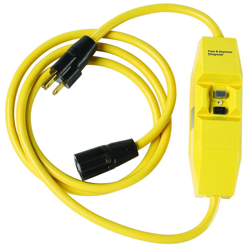 1594-PC6M 2-Pole In-Line Manual Reset Portable GFCI Cord Set, 125 VAC, 10.3 in L
