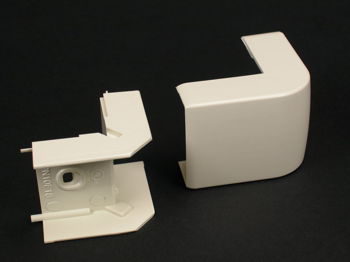 External Elbow Fitting; 1-5/8 Inch Width, Ivory