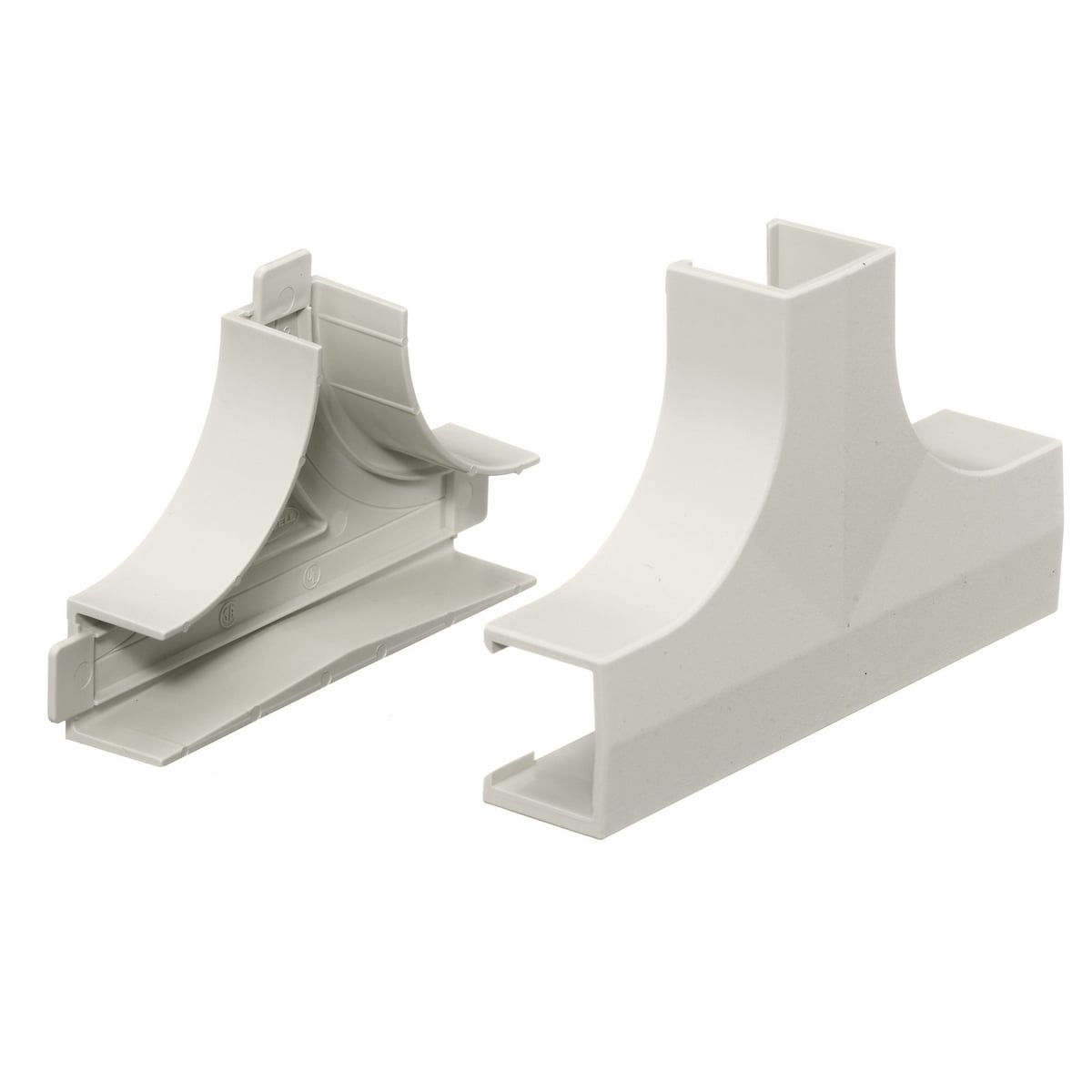 PP1TCBC Extruded Non-Metallic Standard Raceway Tee, 0.29 sq-in, For Use With PremiseTrak PP1 Series Latching Non-Metallic Raceway, PVC, Office White