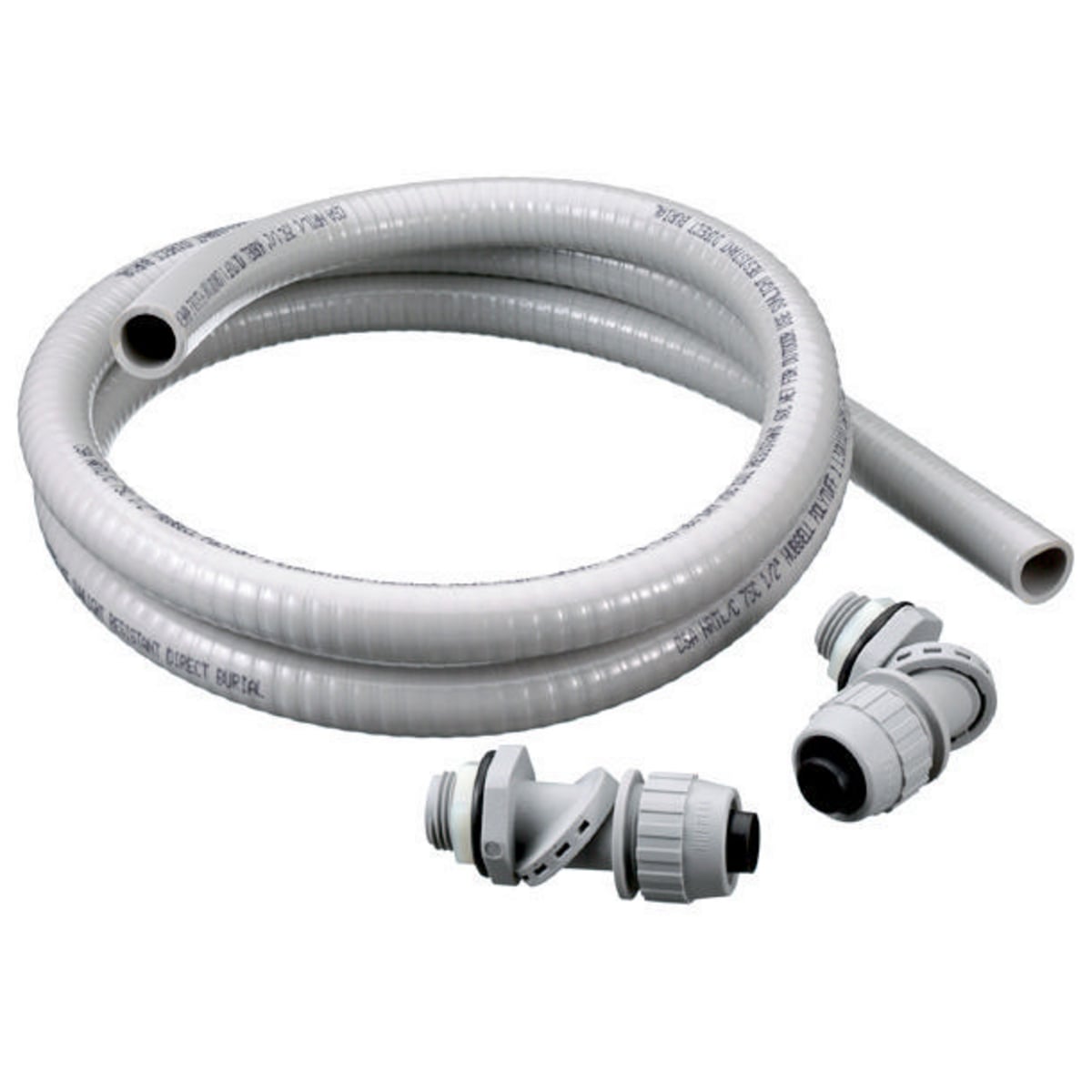PS05GYKIT Non-Metallic Standard Liquidtight Conduit Kit, 1/2 in Trade, 6 ft L, Nylon/PVC