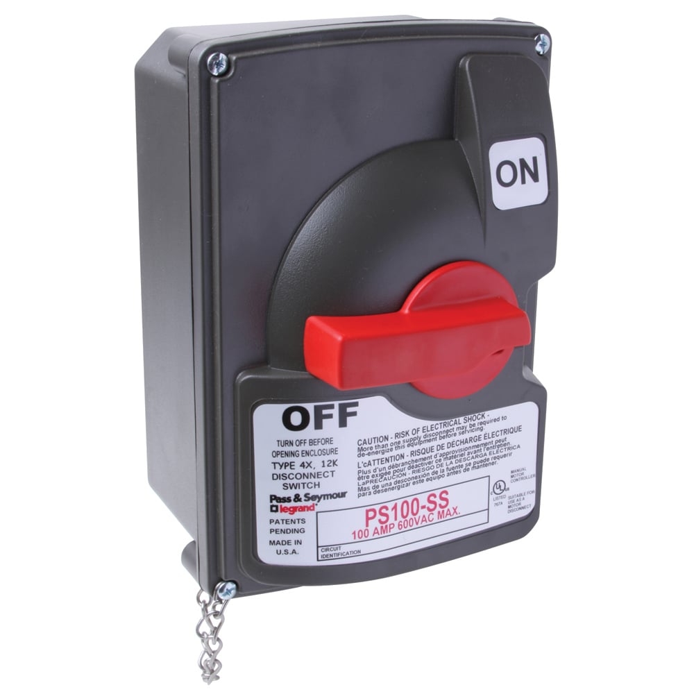 PS100SS Non-Fusible Safety Switch, 100A