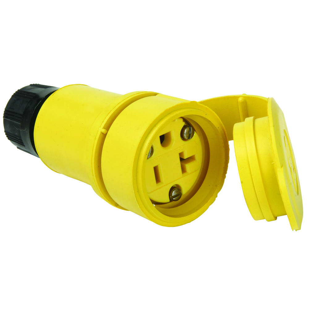 15W33 Straight Blade Connector, 20 Amp, 125V, Yellow