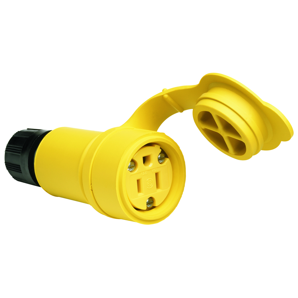 15W47 Watertight Connector, 15 Amp, 125V, Yellow