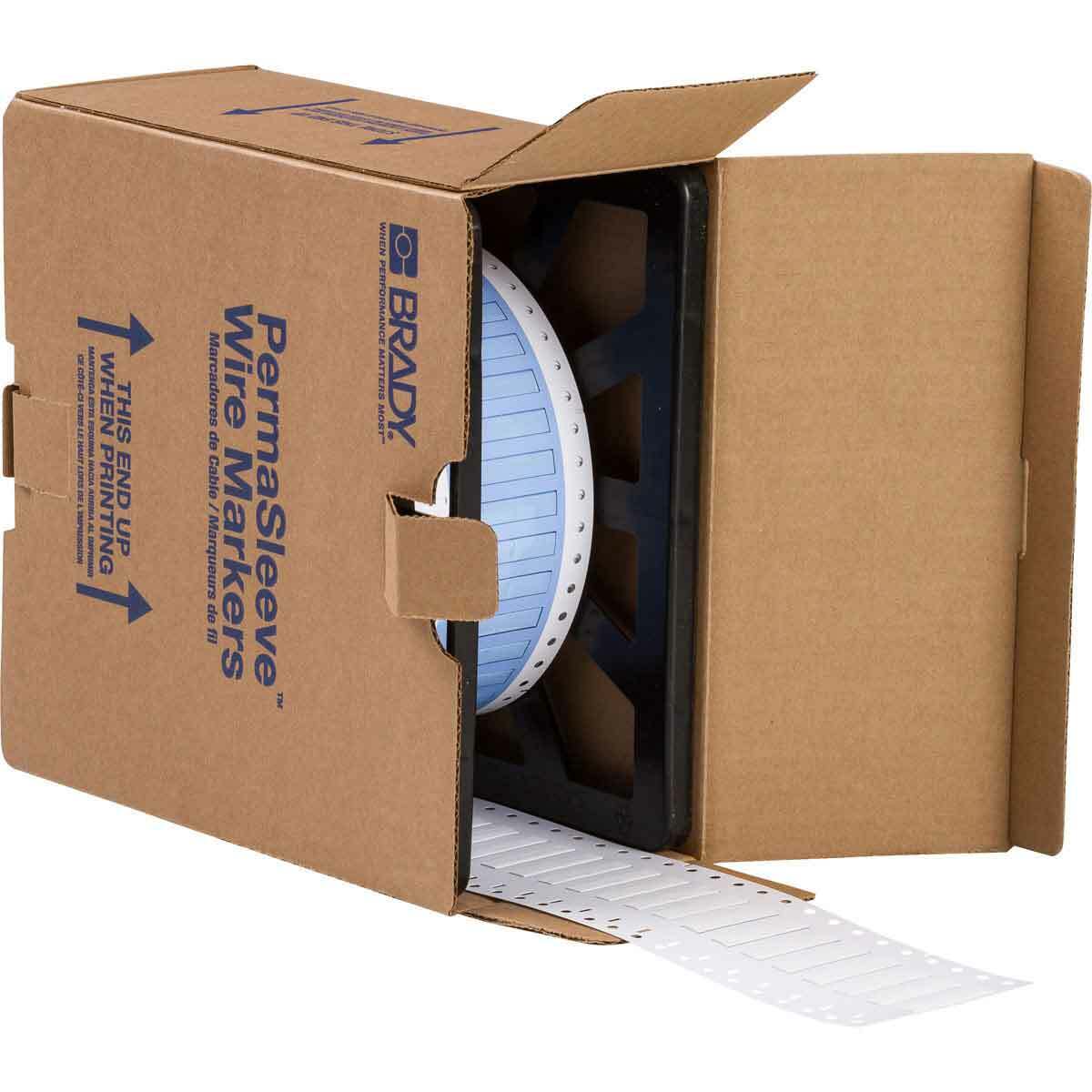 PS-187-150-WT PermaSleeve 1-Sided Heat Shrink Wire Marker Sleeve, 20 to 10 AWG Wire, 1-1/2 in L x 1-1/2 in W, B-342 Polyolefin