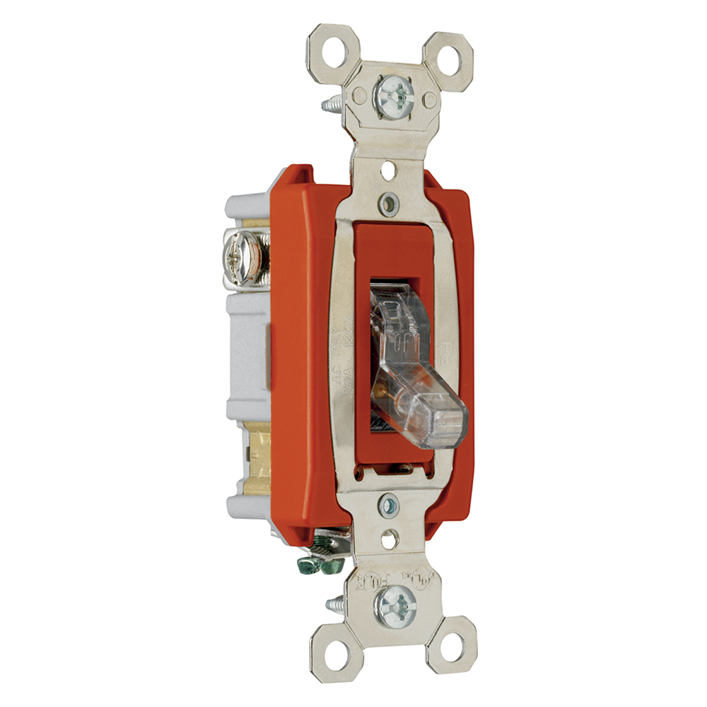 PS20AC1CPL Industrial Extra Heavy Duty Switch, Lighted When On, Back and Side Wire, Clear