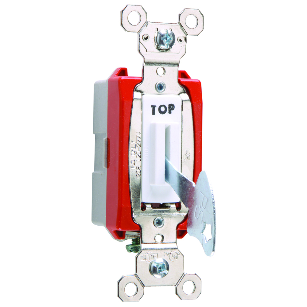 PS20AC1WL Industrial Extra Heavy Duty Lock Switch Back and Side Wire, White