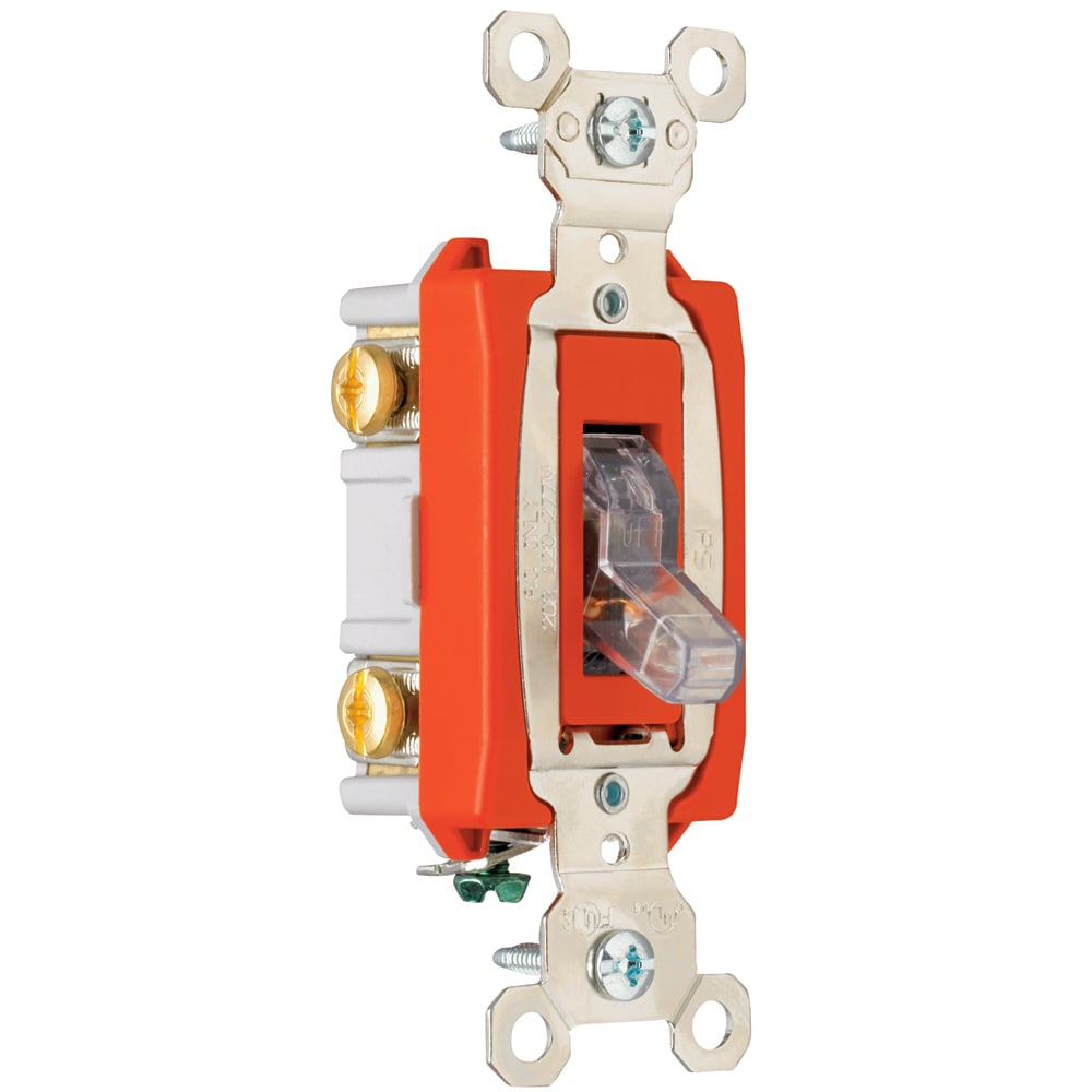 PS20AC2CPL Industrial Extra Heavy Duty Switch, Lighted When On, Back and Side Wire, Clear