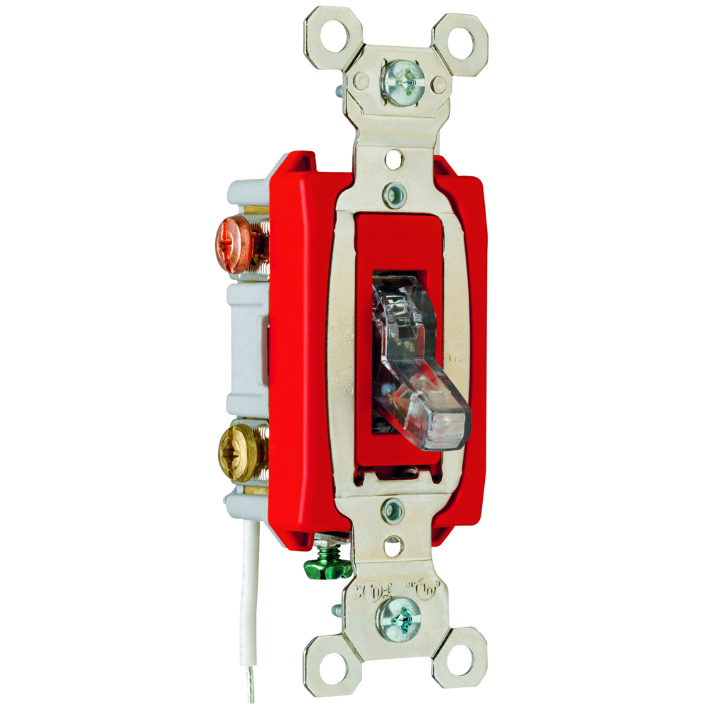 PS20AC3CPL Industrial Extra Heavy Duty Switch, Lighted When On, Back and Side Wire, Clear