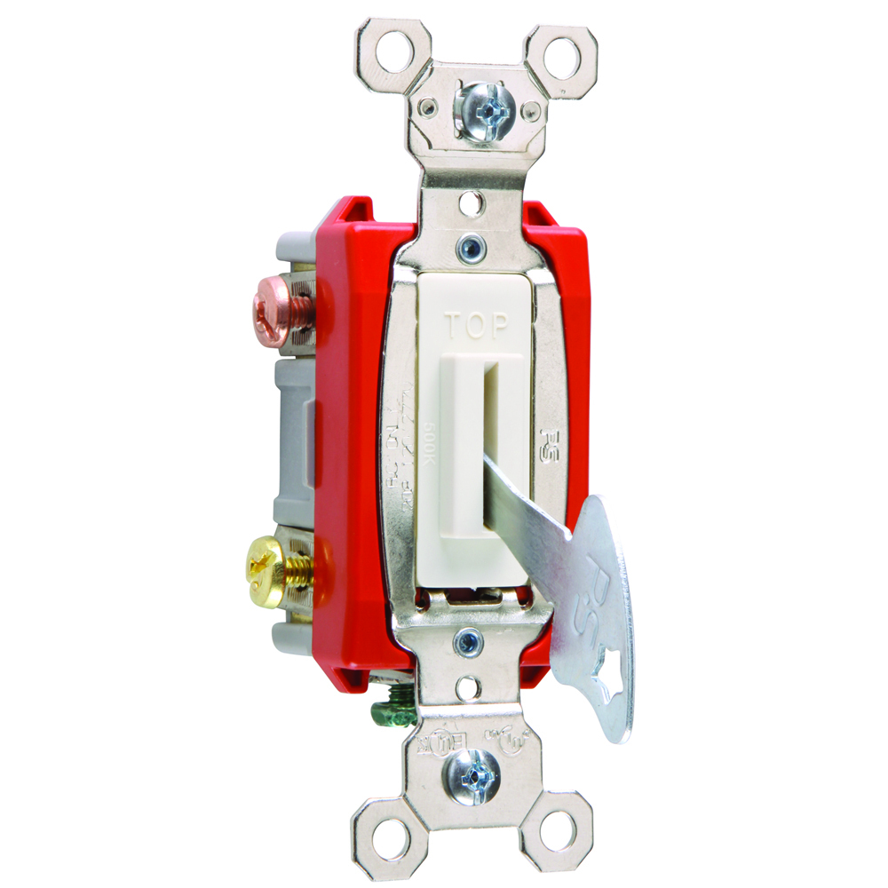 PS20AC3WL Industrial Extra Heavy Duty Lock Switch Back and Side Wire, White