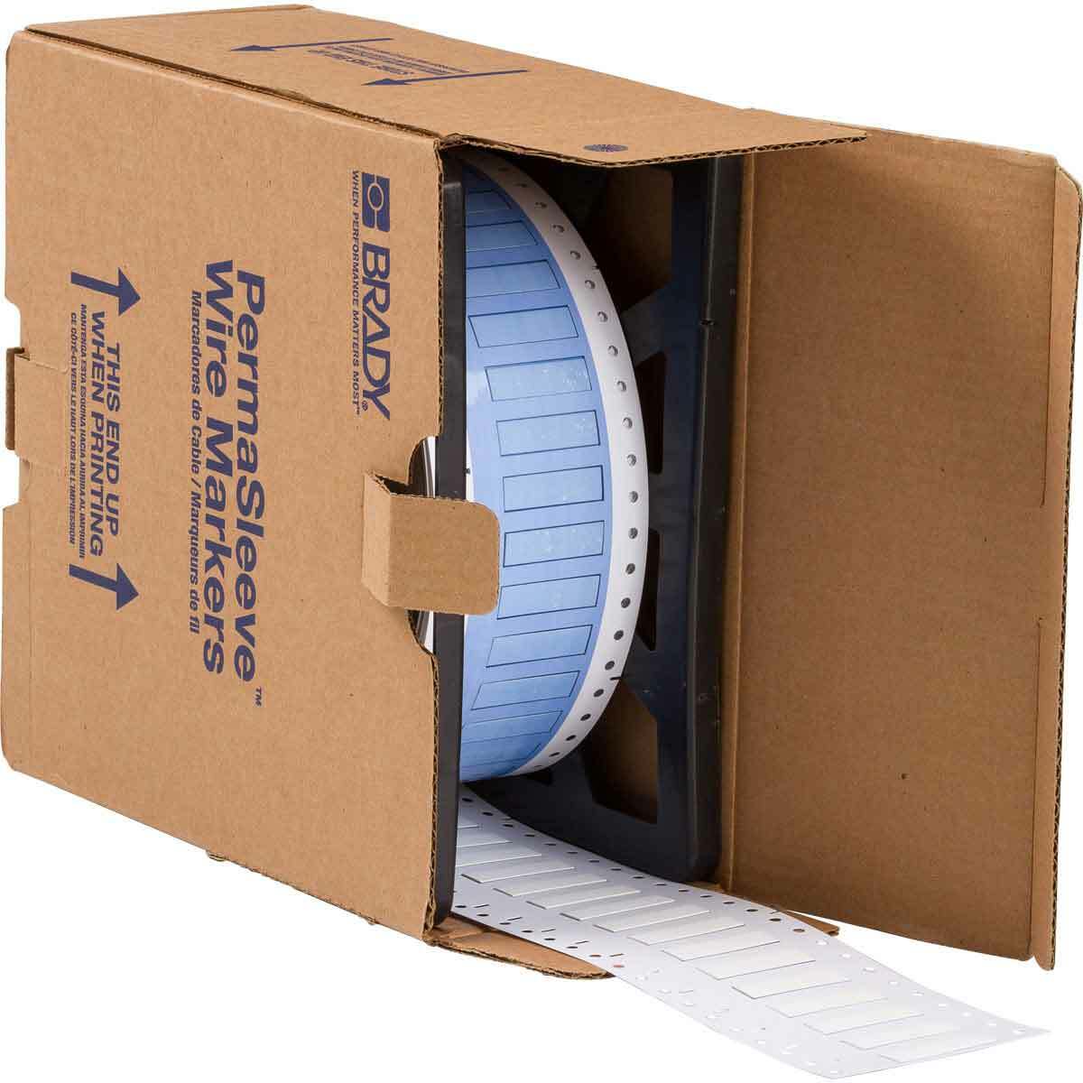 PS-250-150-WT PermaSleeve 1-Sided Heat Shrink Wire Marker Sleeve, 16 to 8 AWG Wire, 1-1/2 in L x 1-1/2 in W, B-342 Polyolefin