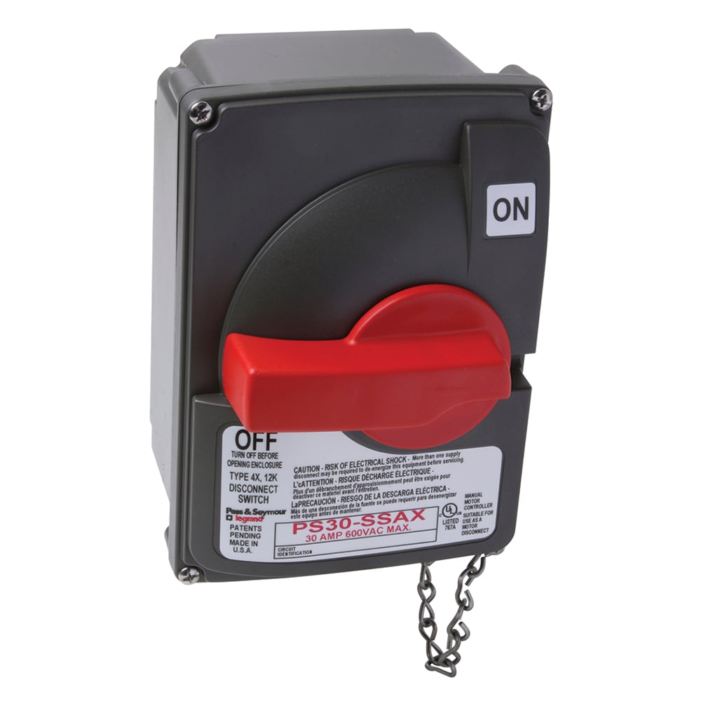 PS30SSAX Non-Fusible Safety Switch Auxiliary Contact, 30A