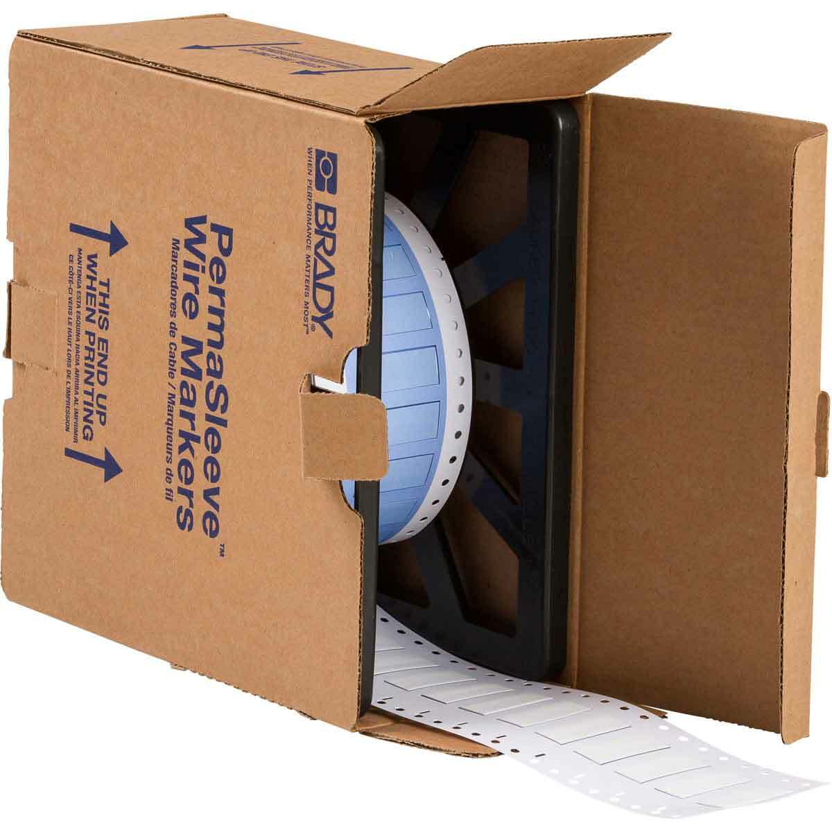 PS-375-150-WT PermaSleeve 1-Sided Heat Shrink Wire Marker Sleeve, 12 to 4 AWG Wire, 1-1/2 in L x 1-1/2 in W, B-342 Polyolefin
