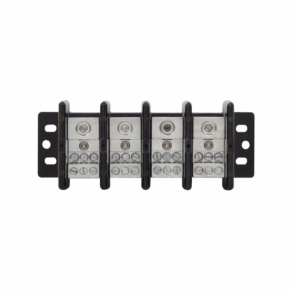 16021-4 Standard Power Distribution Block, 600 V AC/DC, 175 A, 4 Poles, 14 to 2/0 AWG Cu, 8 to 2/0 AWG Al Line, 14 to 4 AWG Cu, 8 to 4 AWG Al Load Wire, Thermoplastic