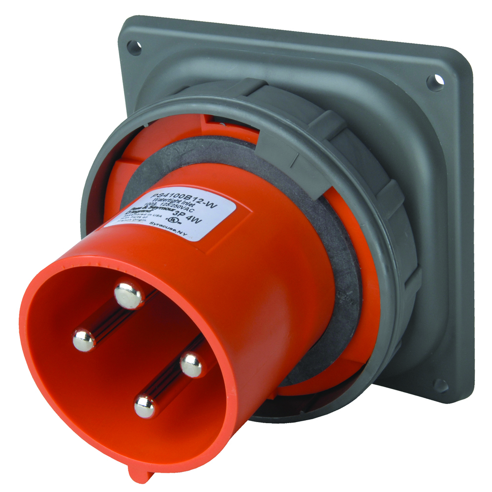 PS4100B12W Pin & Sleeve Watertight 100A 125V/250V Inlet