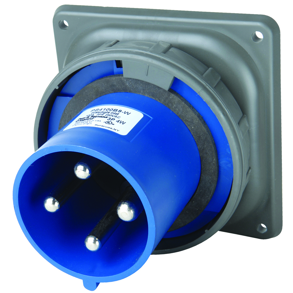 PS4100B9W Pin & Sleeve Watertight 100A 3ø 250V Inlet
