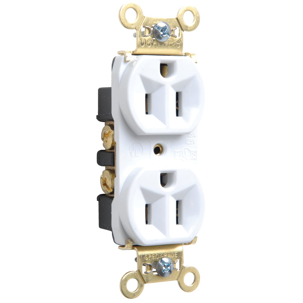 PS5262W 15 Amp 125V  Duplex Receptacle, Back and Side Wire, White
