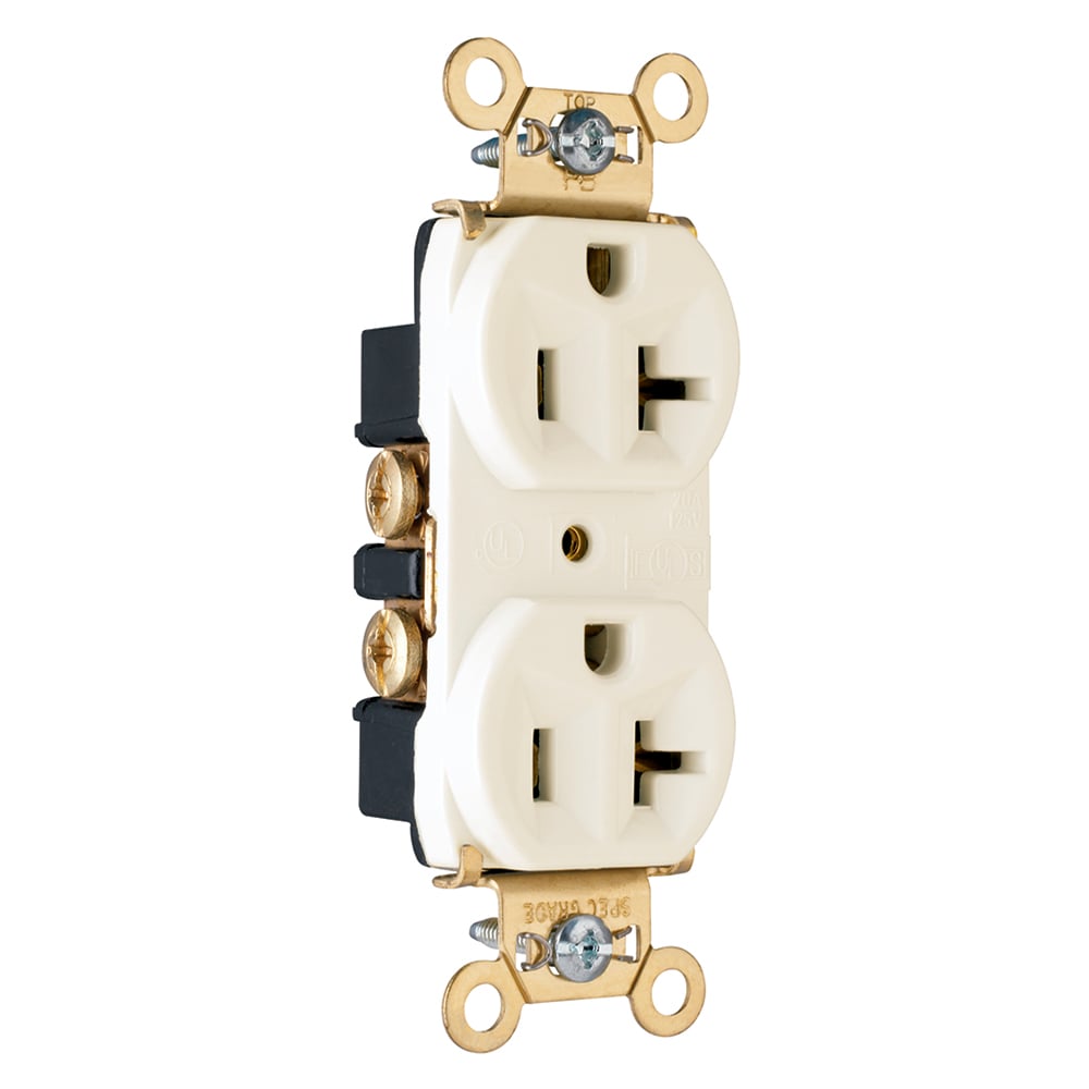 PS5362LA 20 Amp 125V  Duplex Receptacle, Back and Side Wire, Light Almond