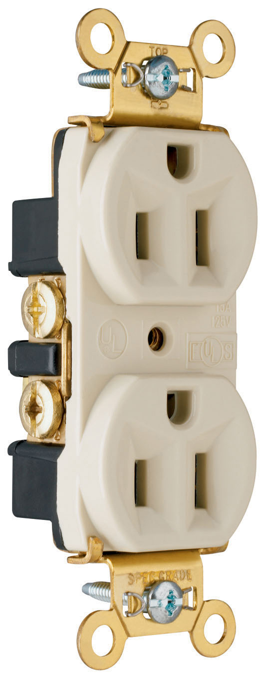 PS5362RED 20 Amp 125V  Duplex Receptacle, Back and Side Wire, Red