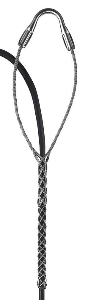 02417006 Heavy Duty Closed Mesh Single Eye Multi-Weave Service Drop Support Grip, 2100 lb Breaking Strength, 0.52 to 0.62 in Cable, Stainless Steel