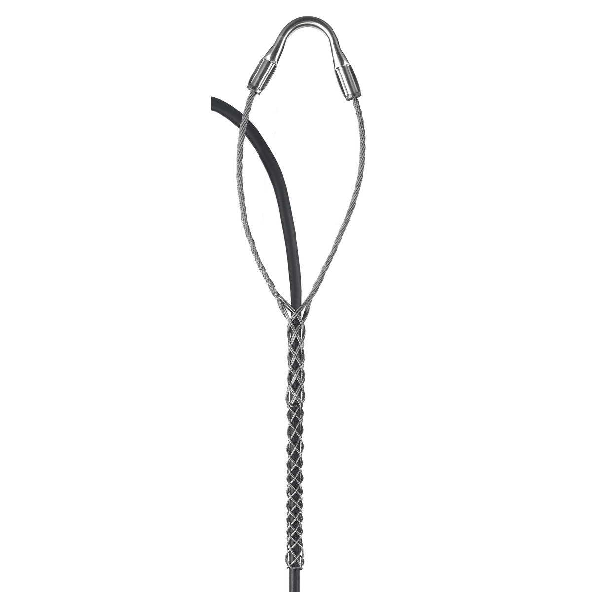 02417009 Heavy Duty Closed Mesh Single Eye Multi-Weave Service Drop Support Grip, 410 lb Breaking Strength, 0.7 to 0.81 in Cable, Stainless Steel