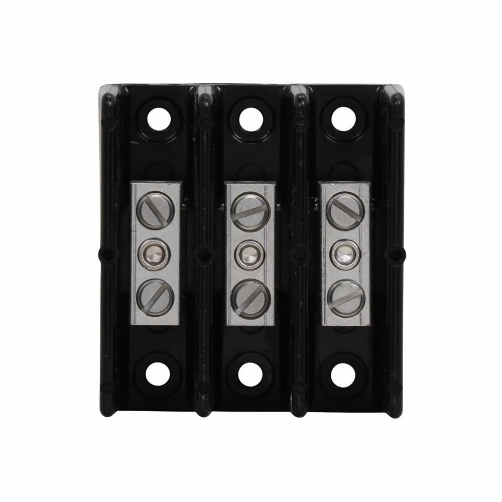 16200-3 Power Splicer Block, 600 V AC/DC, 115 A, 3 Poles, 14 to 2 AWG Cu, 8 to 2 AWG Al Line/Load Wire, Thermoplastic