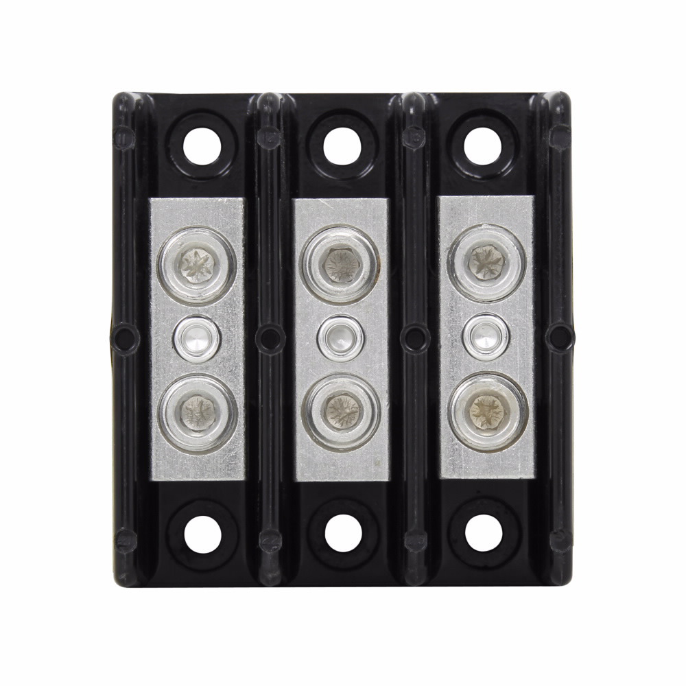 16204-3 Barrier Power Splicer Block, 600 V AC/DC, 175 A, 3 Poles, 8 to 2/0 AWG Cu/Al Line/Load Wire, Aluminum/Thermoplastic