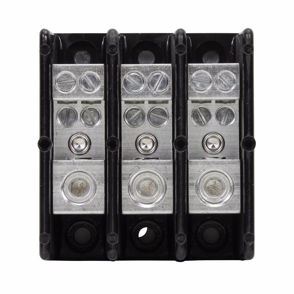16220-3 Magnum Barrier Power Distribution Block, 600 V AC/DC, 175 A, 3 Poles, 14 to 2/0 AWG Cu, 8 to 2/0 AWG Al Line, (4) 14 to 4 AWG Cu, 8 to 4 AWG Al Load Wire, Thermoplastic