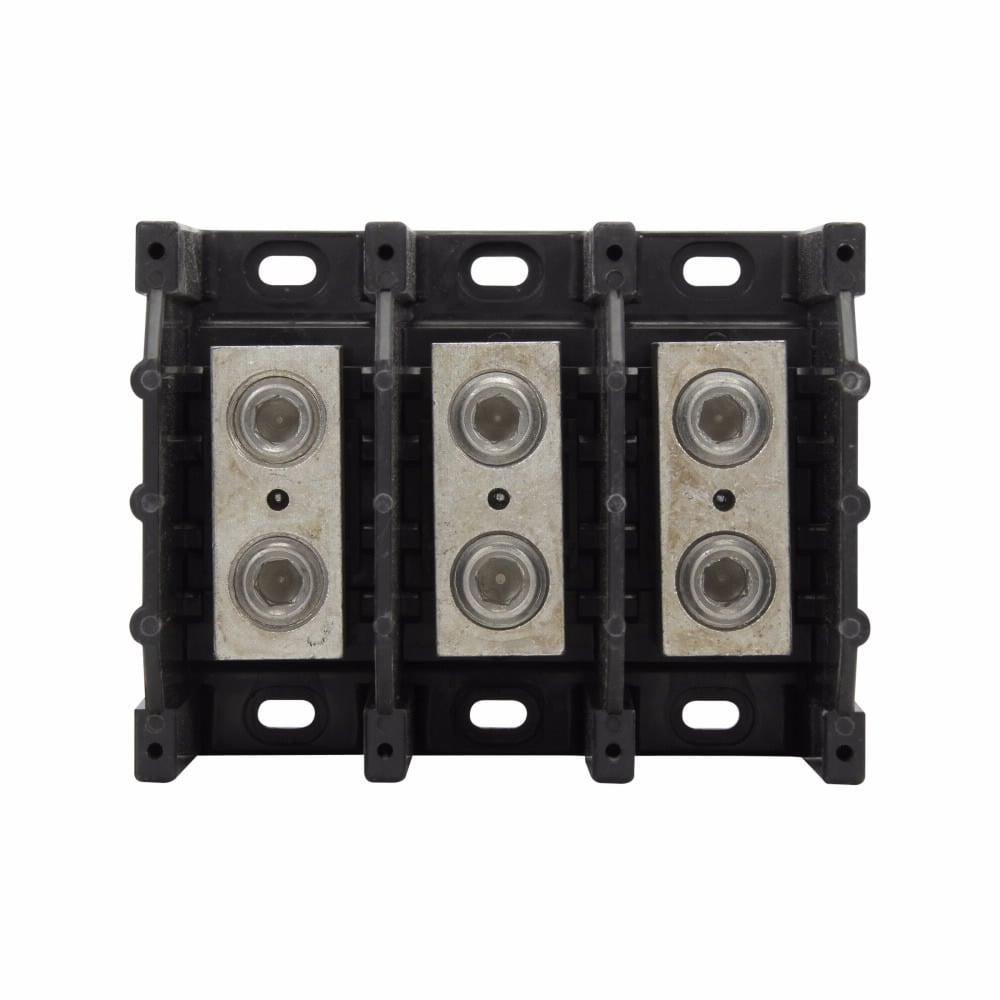 16303-3 Barrier Power Splicer Block, 600 V AC/DC, 310 A, 3 Poles, 6 AWG to 350 kcmil Cu Line/Load Wire, Aluminum/Thermoplastic