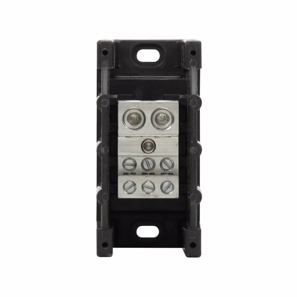 16325-1 Barrier Power Distribution Block, 600 V AC/DC, 350 A, 1 Pole, (2) 14 to 2/0 AWG Cu, 8 to 2/0 AWG Al Line, (6) 14 to 4 AWG Cu, 8 to 4 AWG Al Load Wire, Aluminum/Thermoplastic