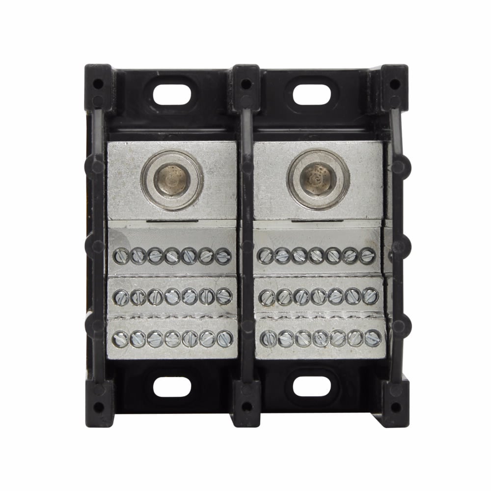 16372-2 Barrier Power Distribution Block, 600 V AC/DC, 310 A, 2 Poles, 6 AWG to 350 kcmil Wire, Aluminum/Thermoplastic
