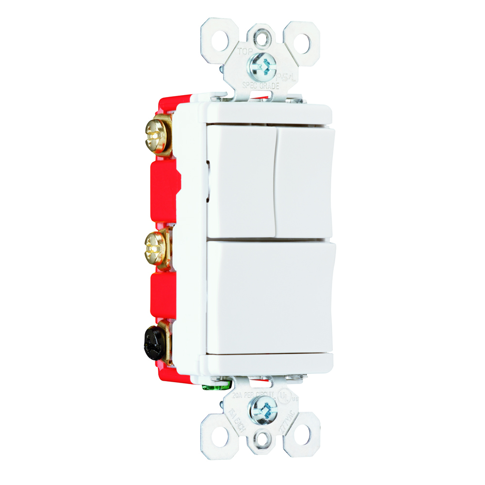 PS811120W  Decorator Combination Switch, White