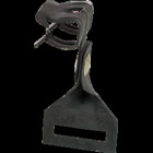 Side Mount Flange Clamp with Right Angle Strap Hanger, Fits 5/16 to 1/2" Flange, Suspends Strap up to 1" Wide, Spring Steel