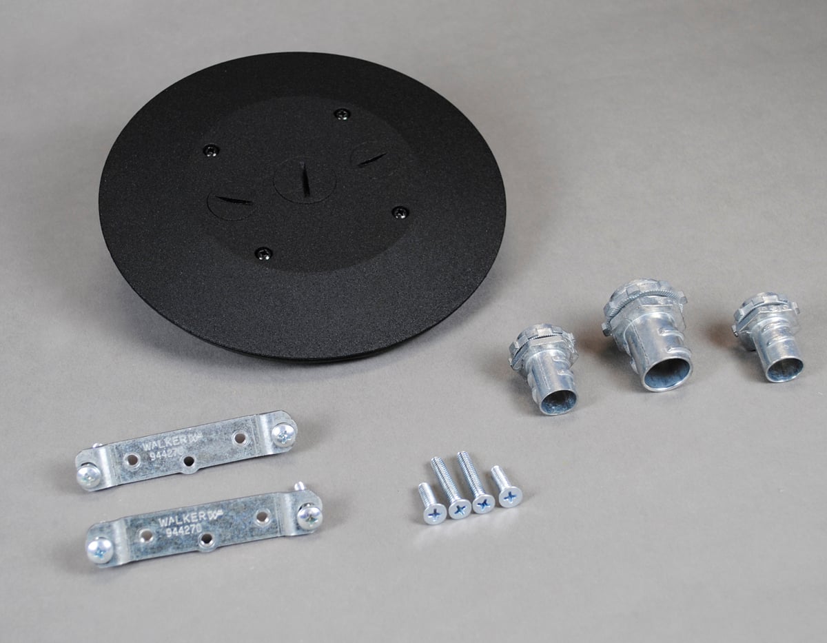 Gray Color; UL (Canada and Us) Approval; Flush Service Type; (1) 3/4 Inch, (2) 1/2 Inch Conduit Connector/Closure Plug Device Type; WIREMOLD[R] Brand; With Link Strap, Adapter Plate, Conduit Assembly